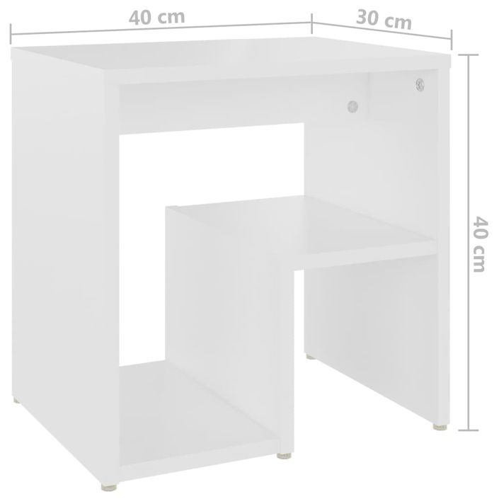 Tables de chevet blanche 40x30x40 cm Kivalo - Lot de 2 - Photo n°8