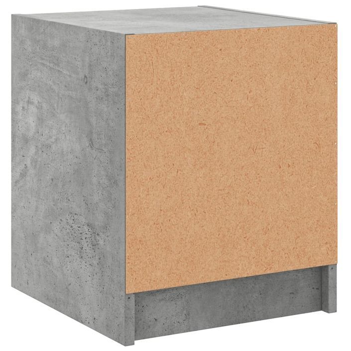 Tables de chevet et portes vitrées 2 pcs gris béton 35x37x42 cm - Photo n°9