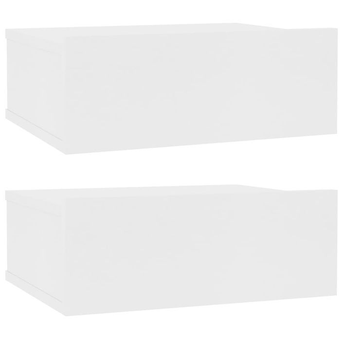 Tables de chevet flottantes 2 pcs Blanc 40x30x15 cm - Photo n°1