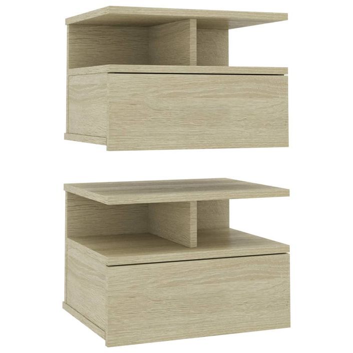 Tables de chevet flottantes 2 pcs Chêne sonoma 40x31x27 cm - Photo n°1