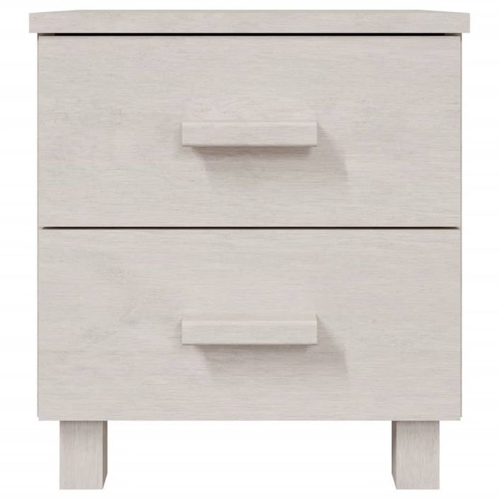 Tables de chevet HAMAR 2 pcs Blanc 40x35x44,5 cm Bois massif - Photo n°4