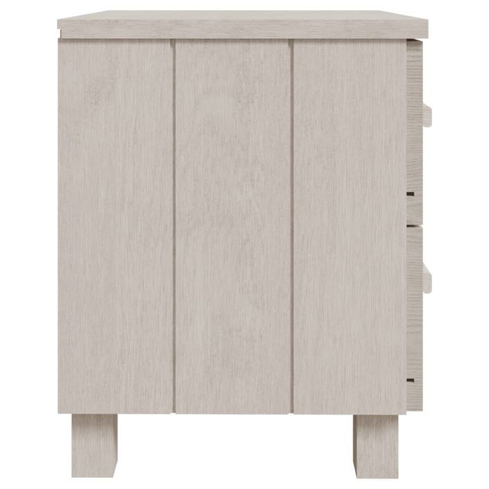 Tables de chevet HAMAR 2 pcs Blanc 40x35x44,5 cm Bois massif - Photo n°5