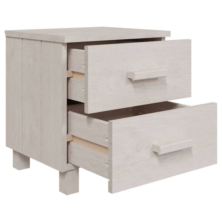 Tables de chevet HAMAR 2 pcs Blanc 40x35x44,5 cm Bois massif - Photo n°6