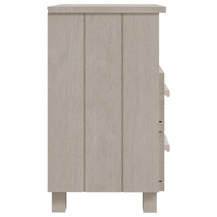 Tables de chevet HAMAR 2 pcs Blanc 40x35x62 cm Bois massif - Photo n°5