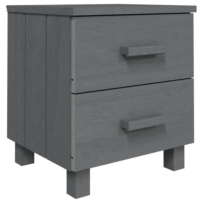 Tables de chevet HAMAR 2pcs Gris foncé 40x35x44,5cm Bois massif - Photo n°2