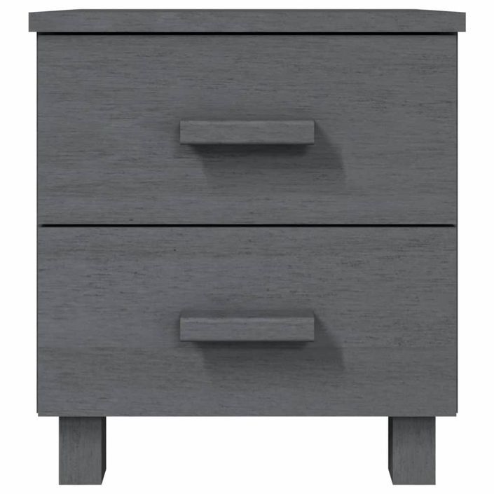 Tables de chevet HAMAR 2pcs Gris foncé 40x35x44,5cm Bois massif - Photo n°3