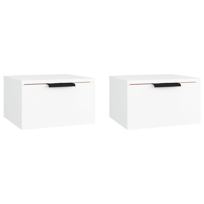 Tables de chevet murales 2 pcs blanc 34x30x20 cm - Photo n°2