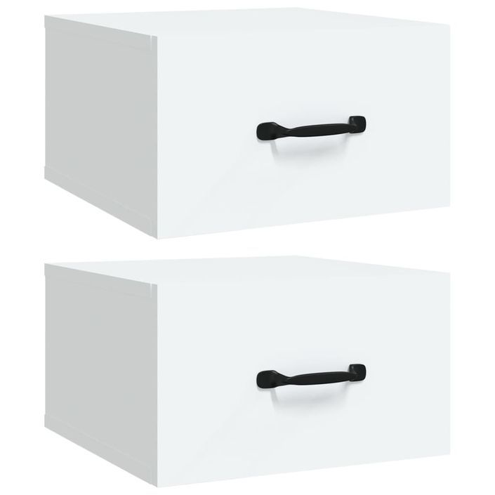 Tables de chevet murales 2 pcs Blanc 35x35x20 cm - Photo n°1