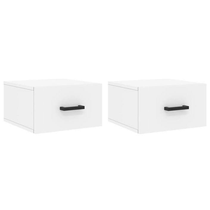 Tables de chevet murales 2 pcs blanc 35x35x20 cm - Photo n°2