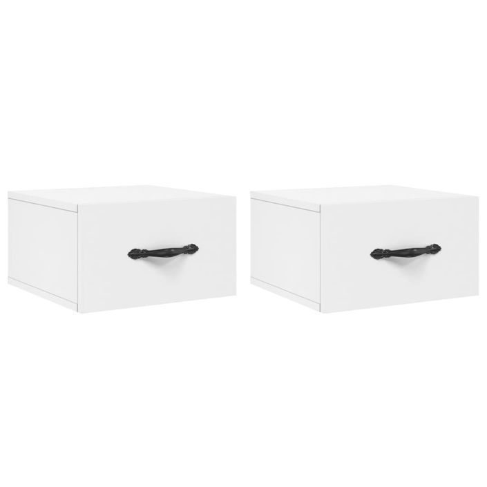 Tables de chevet murales 2 pcs blanc 35x35x20 cm - Photo n°2