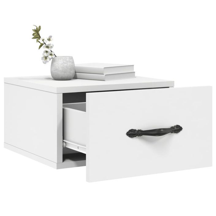 Tables de chevet murales 2 pcs blanc 35x35x20 cm - Photo n°4