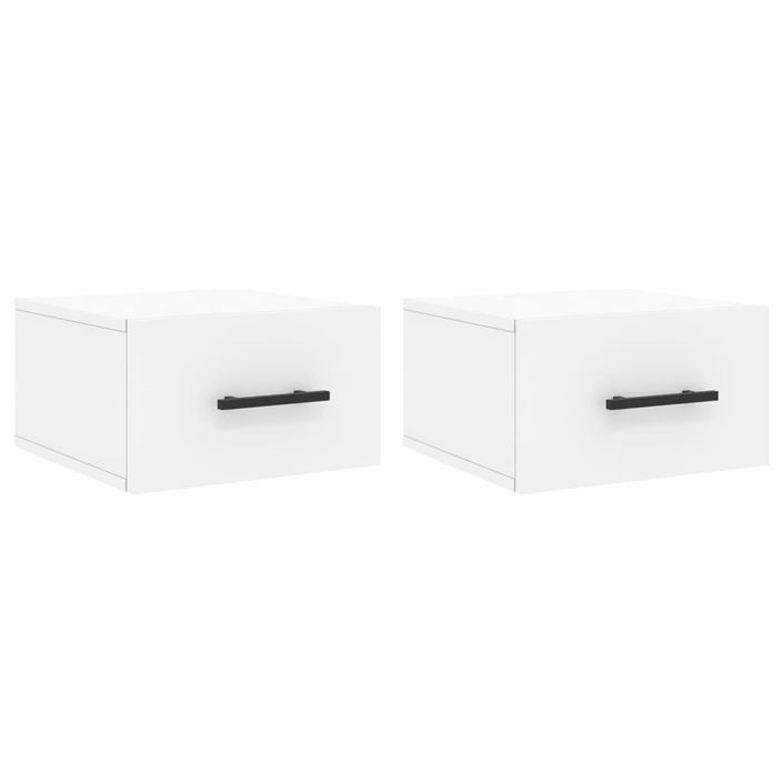 Tables de chevet murales 2 pcs blanc 35x35x20 cm - Photo n°2