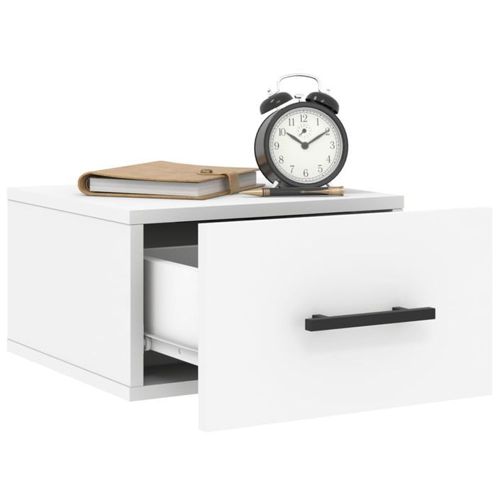 Tables de chevet murales 2 pcs blanc 35x35x20 cm - Photo n°4