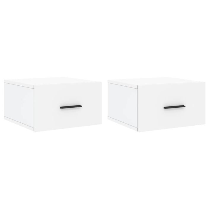 Tables de chevet murales 2 pcs blanc 35x35x20 cm - Photo n°1