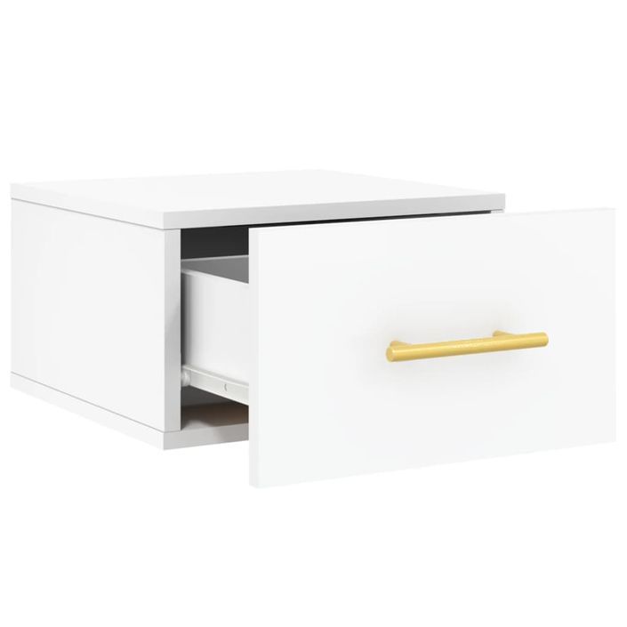 Tables de chevet murales 2 pcs blanc 35x35x20 cm - Photo n°7