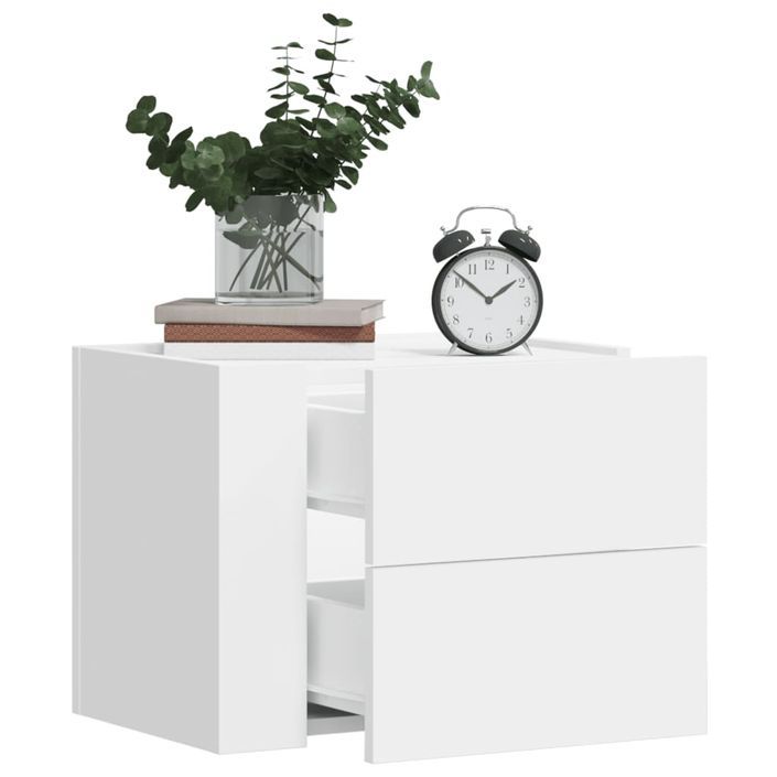 Tables de chevet murales 2 pcs blanc 45x30x35 cm - Photo n°1