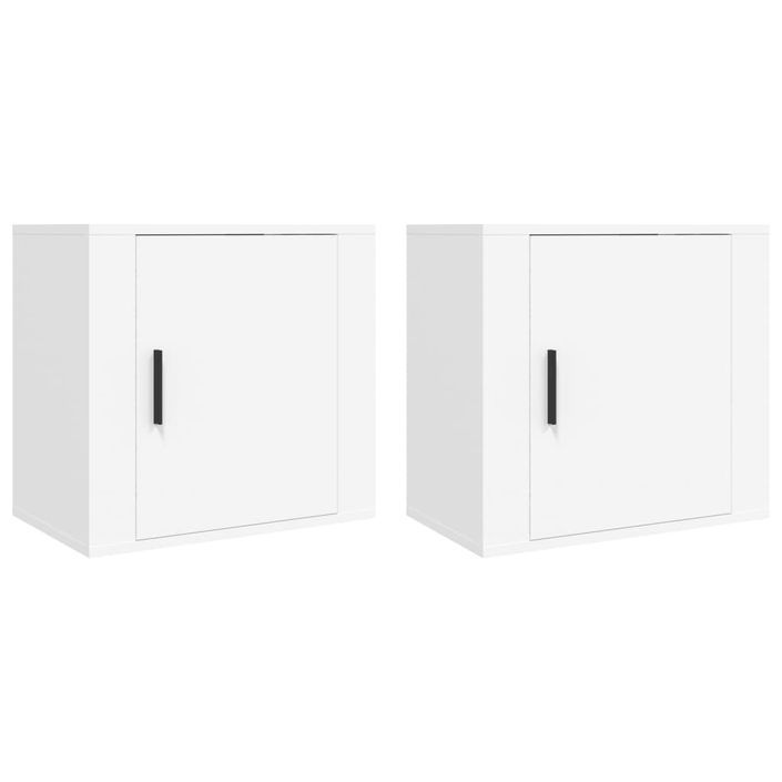 Tables de chevet murales 2 pcs Blanc 50x30x47 cm - Photo n°2