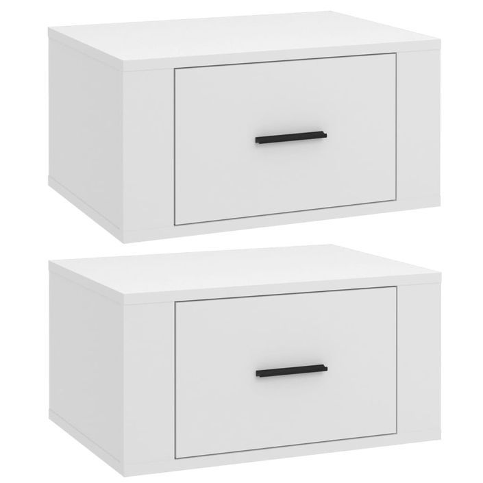 Tables de chevet murales 2 pcs Blanc 50x36x25 cm - Photo n°2