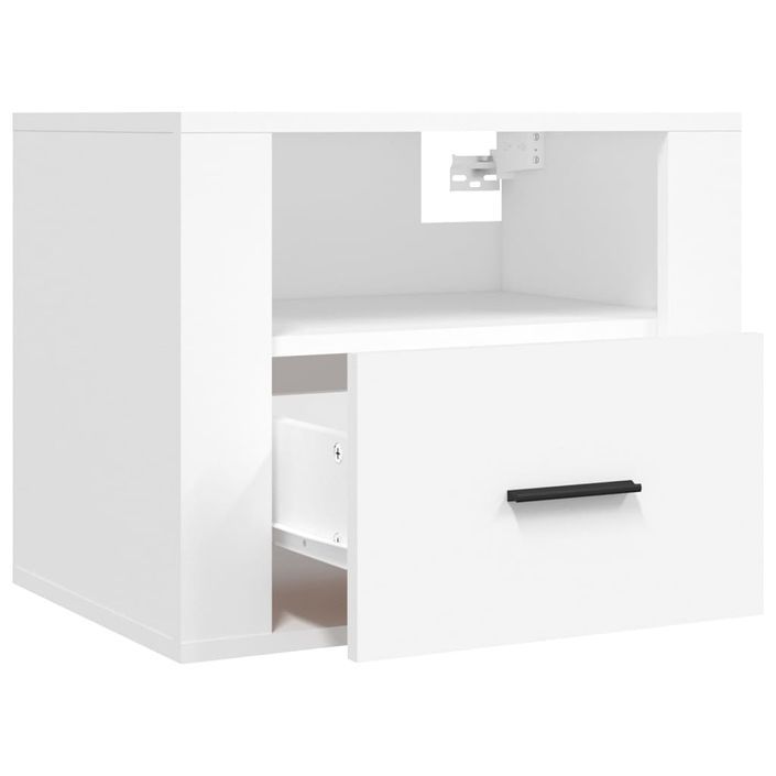 Tables de chevet murales 2 pcs Blanc 50x36x40 cm - Photo n°7