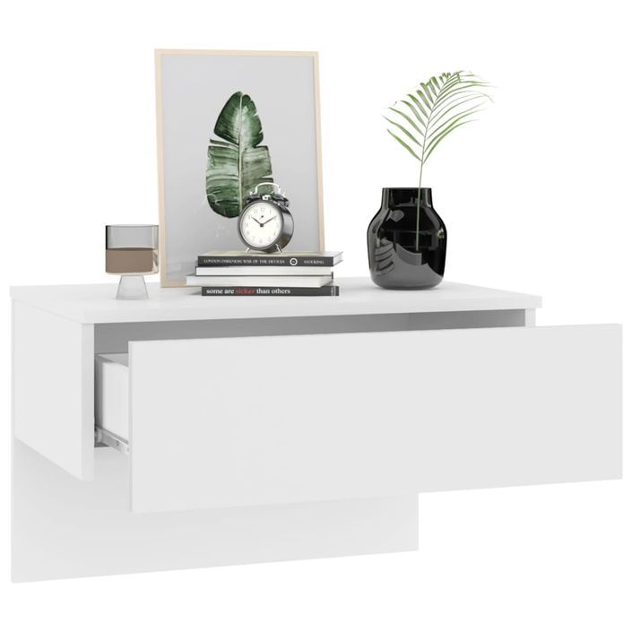 Tables de chevet murales 2 pcs Blanc - Photo n°4