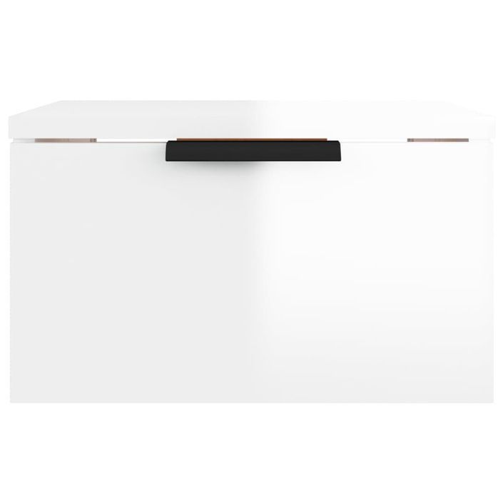 Tables de chevet murales 2 pcs Blanc brillant 34x30x20 cm - Photo n°4