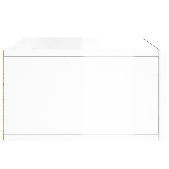 Tables de chevet murales 2 pcs blanc brillant 35x35x20 cm - Photo n°8