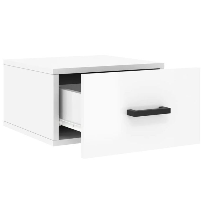 Tables de chevet murales 2 pcs blanc brillant 35x35x20 cm - Photo n°7