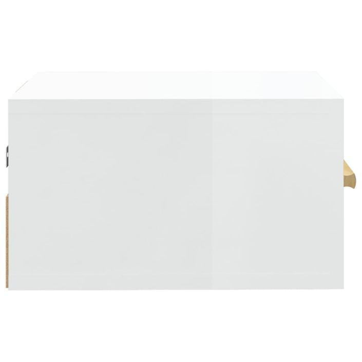 Tables de chevet murales 2 pcs blanc brillant 35x35x20 cm - Photo n°8