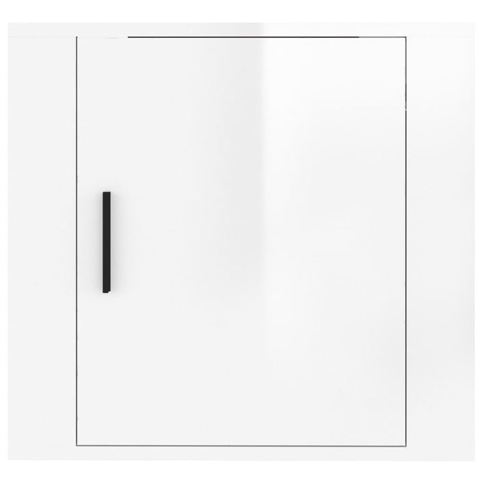 Tables de chevet murales 2 pcs Blanc brillant 50x30x47 cm - Photo n°6