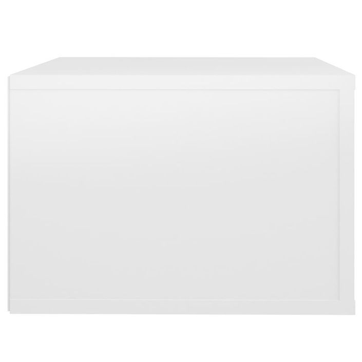 Tables de chevet murales 2 pcs Blanc brillant 50x36x25 cm - Photo n°9