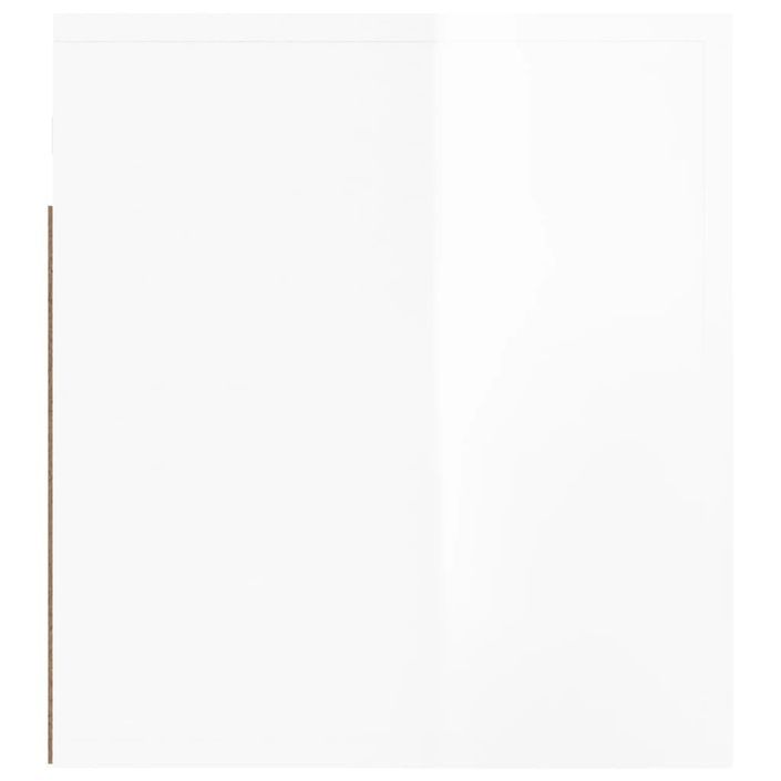 Tables de chevet murales 2 pcs Blanc brillant 50x36x40 cm - Photo n°8