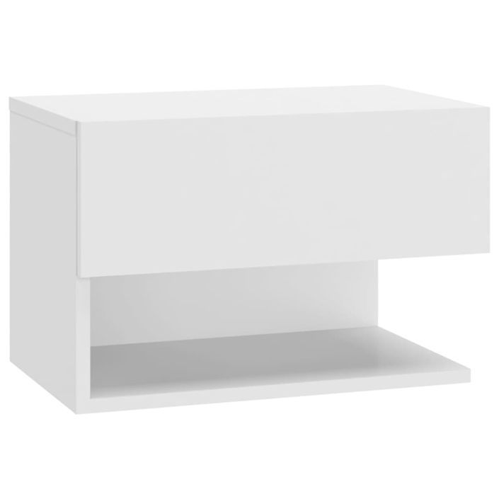 Tables de chevet murales 2 pcs Blanc brillant - Photo n°5