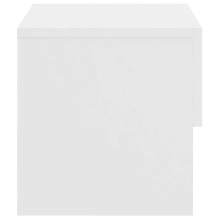 Tables de chevet murales 2 pcs Blanc brillant - Photo n°7