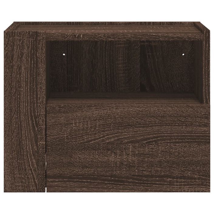 Tables de chevet murales 2 pcs chêne marron 45x30x35 cm - Photo n°4