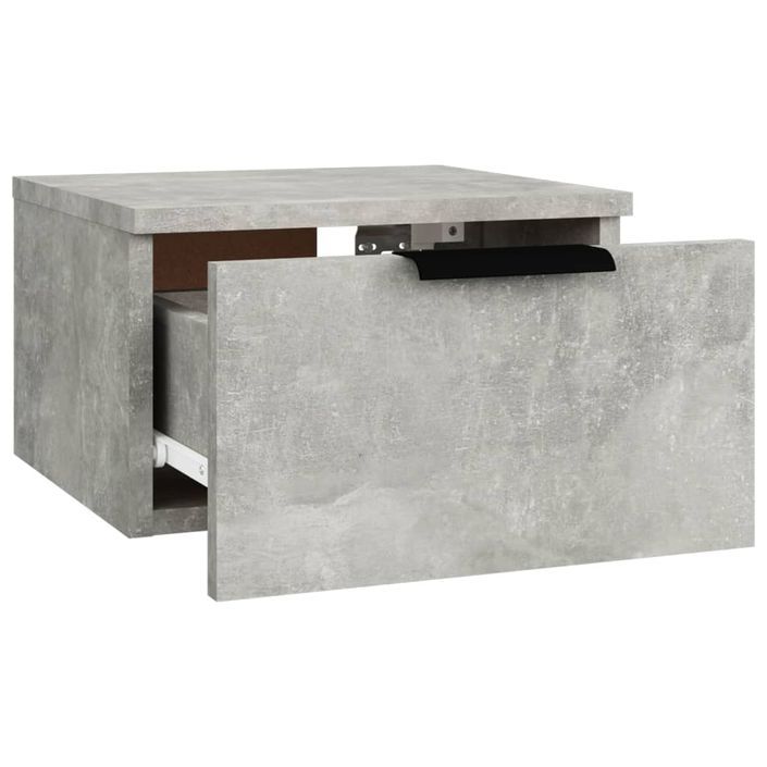 Tables de chevet murales 2 pcs Gris béton 34x30x20 cm - Photo n°6