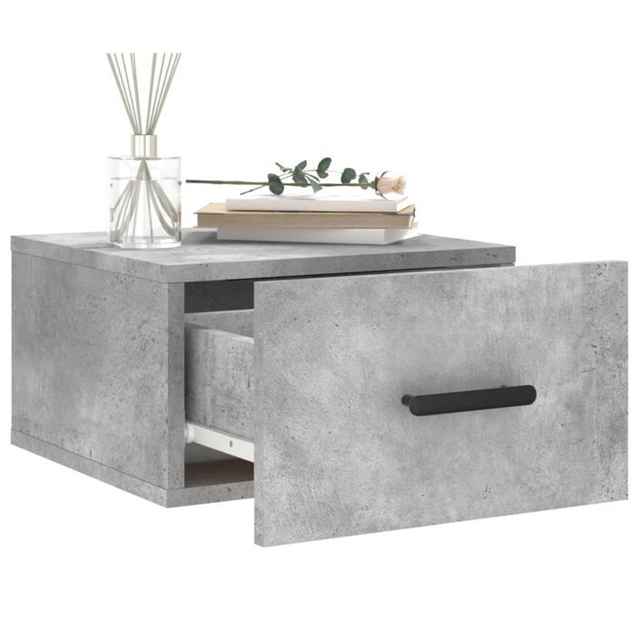 Tables de chevet murales 2 pcs gris béton 35x35x20 cm - Photo n°4