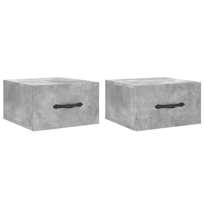 Tables de chevet murales 2 pcs gris béton 35x35x20 cm - Photo n°1