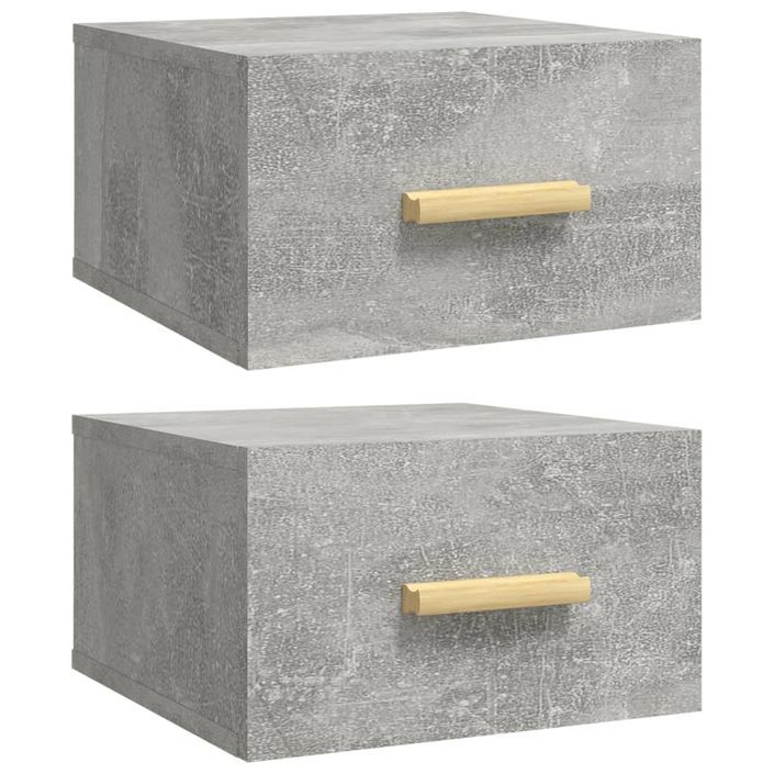 Tables de chevet murales 2 pcs gris béton 35x35x20 cm - Photo n°2