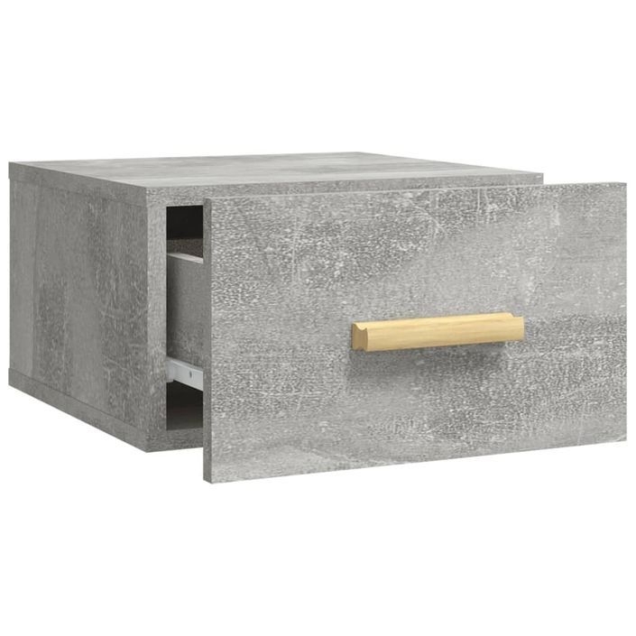 Tables de chevet murales 2 pcs gris béton 35x35x20 cm - Photo n°6