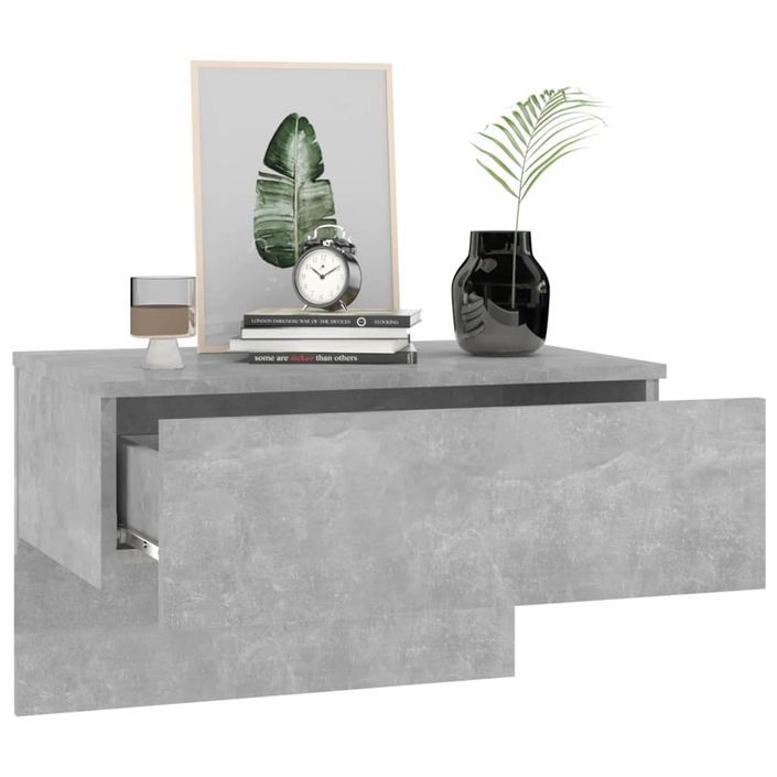 Tables de chevet murales 2 pcs Gris béton - Photo n°4