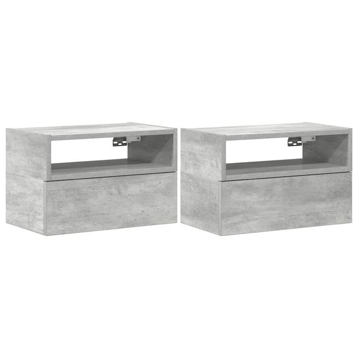 Tables de chevet murales 2 pcs gris béton 45x26x28,5 cm - Photo n°2