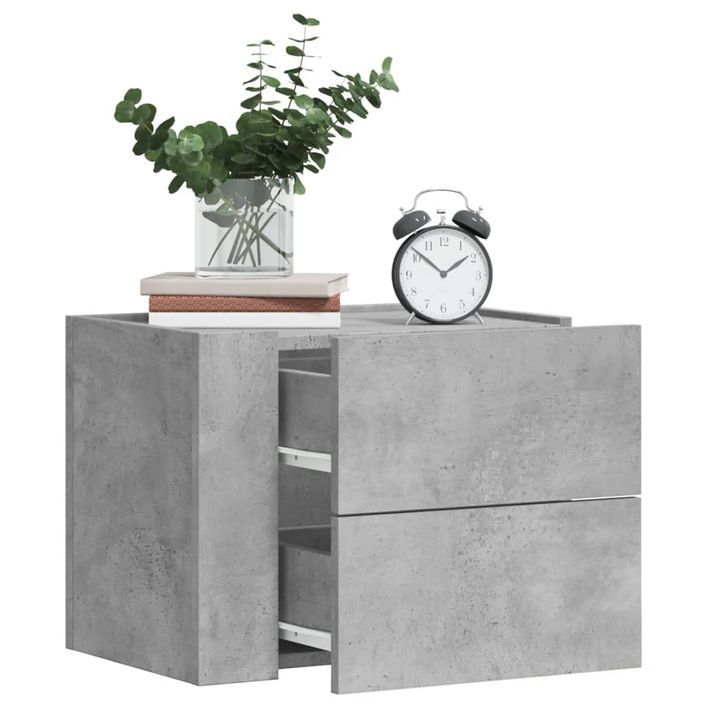 Tables de chevet murales 2 pcs gris béton 45x30x35 cm - Photo n°1