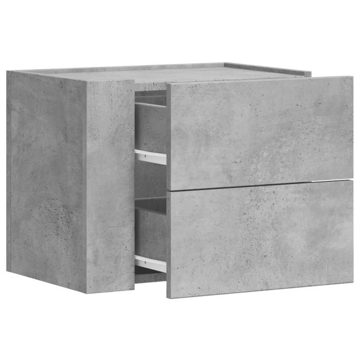 Tables de chevet murales 2 pcs gris béton 45x30x35 cm - Photo n°9