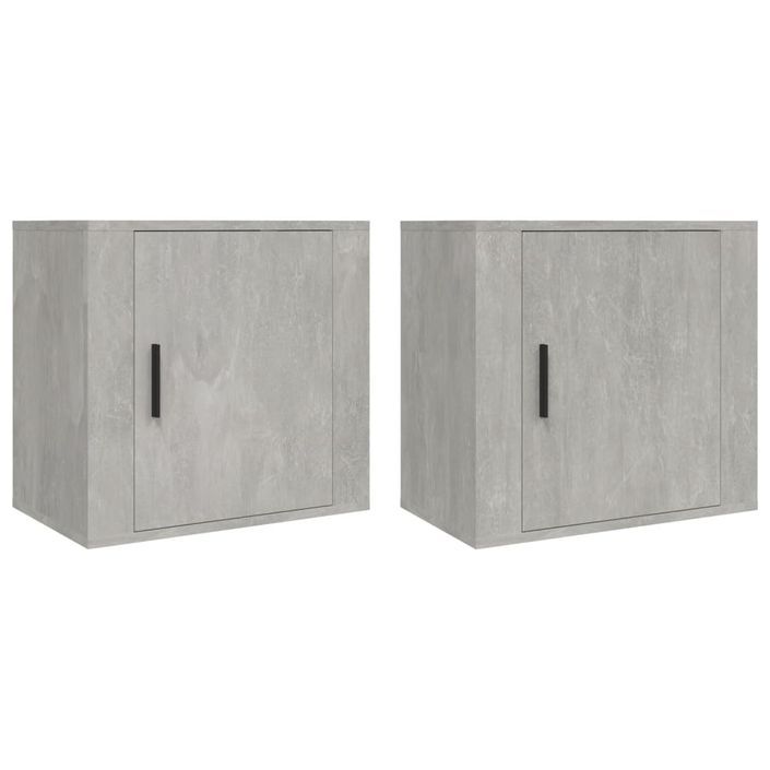 Tables de chevet murales 2 pcs Gris béton 50x30x47 cm - Photo n°2