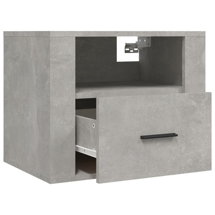 Tables de chevet murales 2 pcs Gris béton 50x36x40 cm - Photo n°7