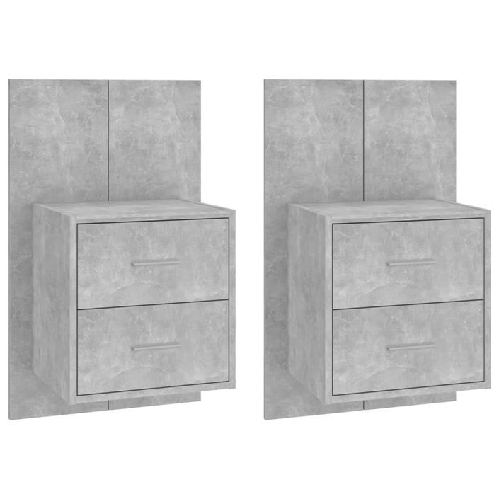 Tables de chevet murales 2 pcs Gris béton - Photo n°2