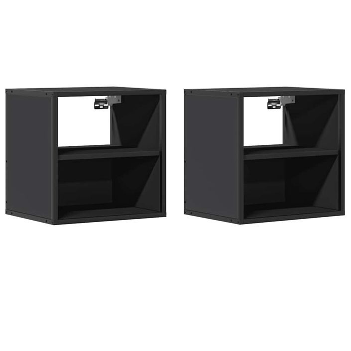 Tables de chevet murales 2 pcs noir 40x31x39,5 cm - Photo n°2