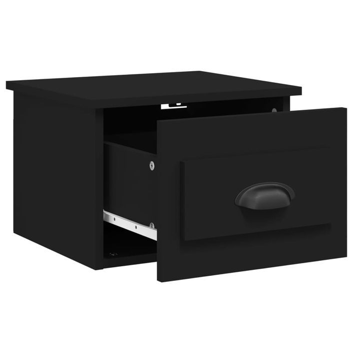 Tables de chevet murales 2 pcs noir 41,5x36x28 cm - Photo n°6