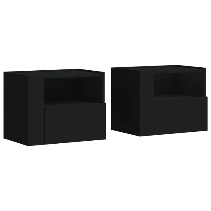 Tables de chevet murales 2 pcs noir 45x30x35 cm - Photo n°2