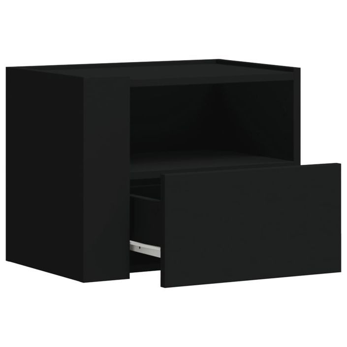 Tables de chevet murales 2 pcs noir 45x30x35 cm - Photo n°8